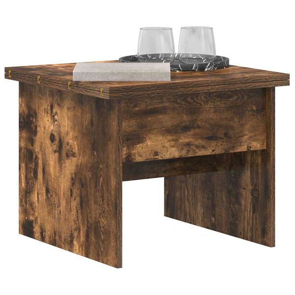 vidaXL Coffee Table Smoked Oak 55 x 54.5 x 45 cm Engineered wood
