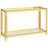 vidaXL Side Table Gold 120x40x78 cm Stainless Steel and Glass