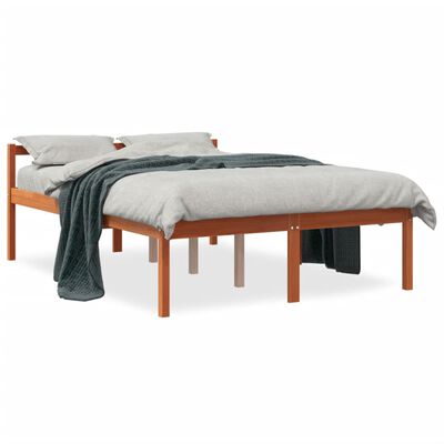 vidaXL Senior Bed Wax Brown 120x200 cm Solid Wood Pine