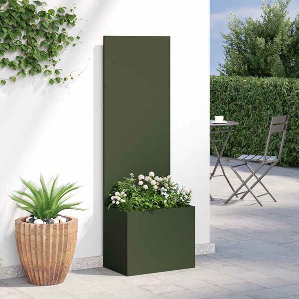 vidaXL Garden Privacy Screen Olive green 50 x 140 cm Cold-rolled steel