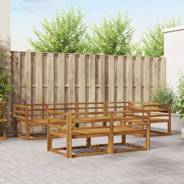 vidaXL Outdoor Sofa Set 7 pcs Natural Solid Acacia Wood