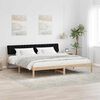vidaXL Bed frame Brown and black 200 x 200 cm Solid pine wood