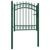 vidaXL Fence Gate EMMEN with Spikes Steel 103x97 cm Green