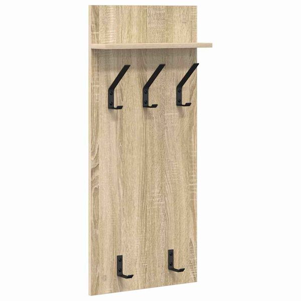 vidaXL Wall-Mounted Coat Rack with Shelf Sonoma oak 90 x 40 x 10 cm