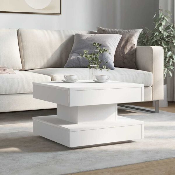 vidaXL Coffee Table 360-Degree Rotatable White 50x50x34.5 cm