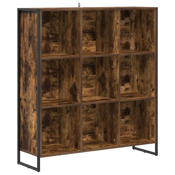 vidaXL Book Cabinet Smoke Oak 99.5 x 30 x 108.5 cm Engineered Wood