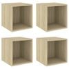 vidaXL Wall Cabinet | Set of 4 | Sonoma oak | Engineered wood | Medium