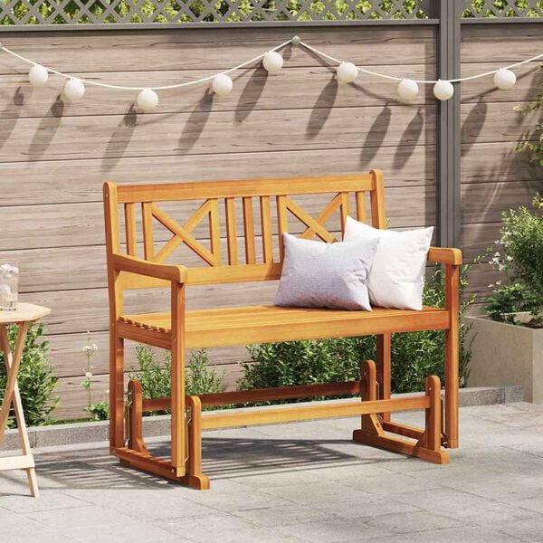 vidaXL Glider Bench Brown 110 x 59 x 97 cm Solid Acacia Wood