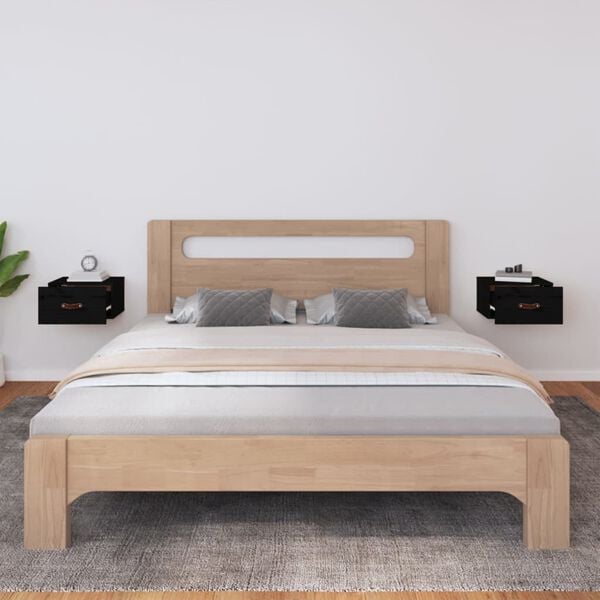 vidaXL Wall-mounted Bedside Cabinets 2 pcs Black 40x29.5x22 cm