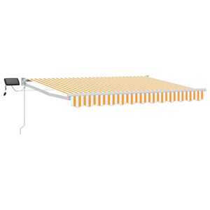 vidaXL Manual Retractable Awning with LEDs Yellow and White 3 x 2 m