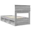 vidaXL Bed Frame Grey Sonoma 100 x 200 cm Solid Pine Wood