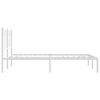 vidaXL Metal Bed Frame without Mattress with Headboard White 135x190cm