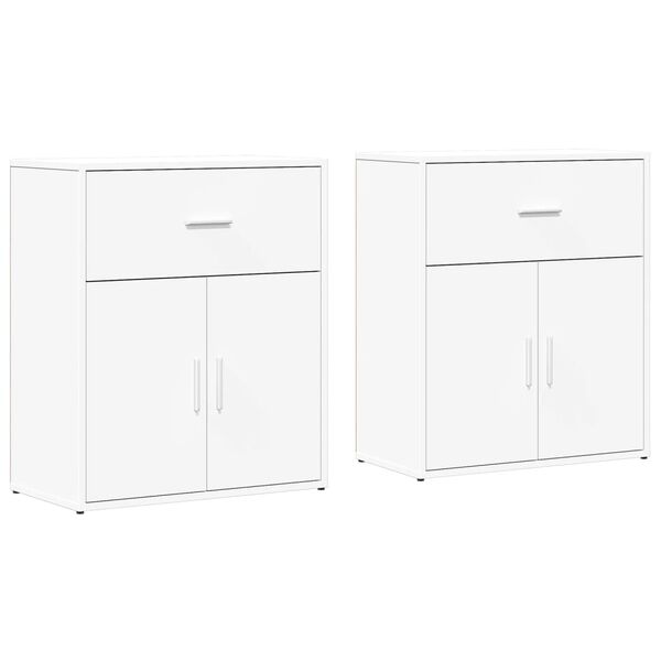 vidaXL Sideboards 2 pcs White 60x31x70 cm Engineered Wood