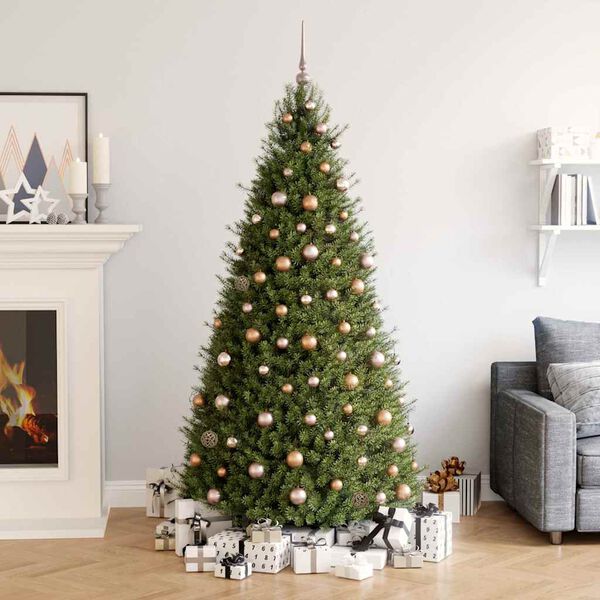 vidaXL 60 Piece Christmas Ball Set with Peak and 150 LEDs Rose Gold