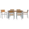 vidaXL Garden Dining Set 7 pcs Grey Solid Acacia Wood