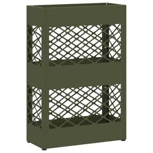 vidaXL Umbrella Stand with Storage Olive green 28 x 12 x 41 cm Steel