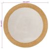 vidaXL Area Rug Braided White & Natural 150 cm Jute & Cotton Round