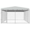 vidaXL Outdoor Dog Kennel with Roof 7.6x3.8x2.3 m