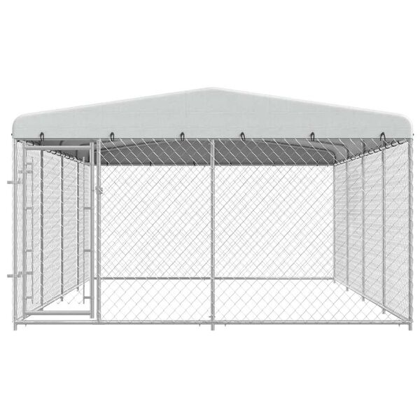 vidaXL Outdoor Dog Kennel with Roof 7.6x3.8x2.3 m