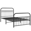 vidaXL Metal Bed Frame without Mattress with Footboard Black 107x203cm