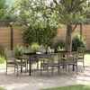 vidaXL Garden Dining Set 7 pcs Grey Poly Rattan