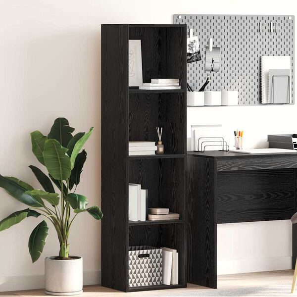 vidaXL Bookshelf Black Oak 40 x 30 x 152 cm Engineered Wood