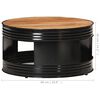 vidaXL Coffee Table Black 68x68x36 cm Solid Acacia Wood