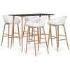 vidaXL 5 Piece Bar Set Black and White