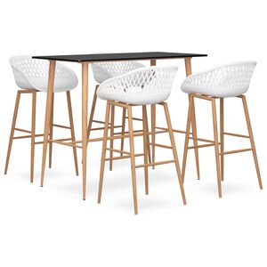 vidaXL Bar Set | Black | MDF, PP, Metal | Large | Ergonomic | Bar Set