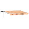 vidaXL Manual Awning Frame with LEDs Yellow and Orange 2.5 x 2 m