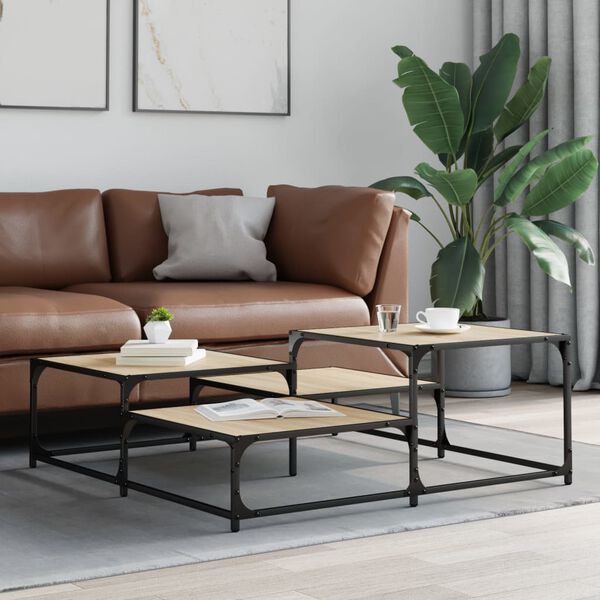 vidaXL Coffee Table Sonoma Oak 107x107x40 cm Engineered Wood