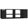 vidaXL Wall-Mounted TV Cabinet High Gloss Black 102x35x35 cm Engineered Wood