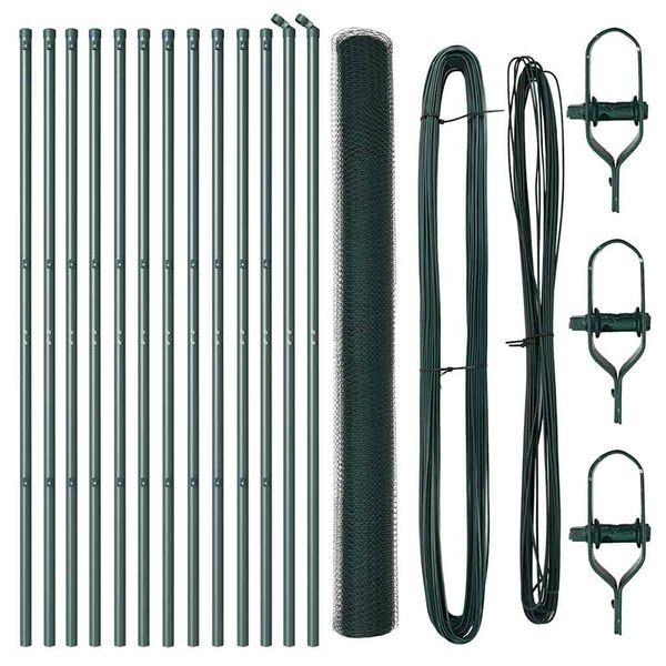 vidaXL Fence Post Green 25 x 1.5 m (13 mm mesh) Steel