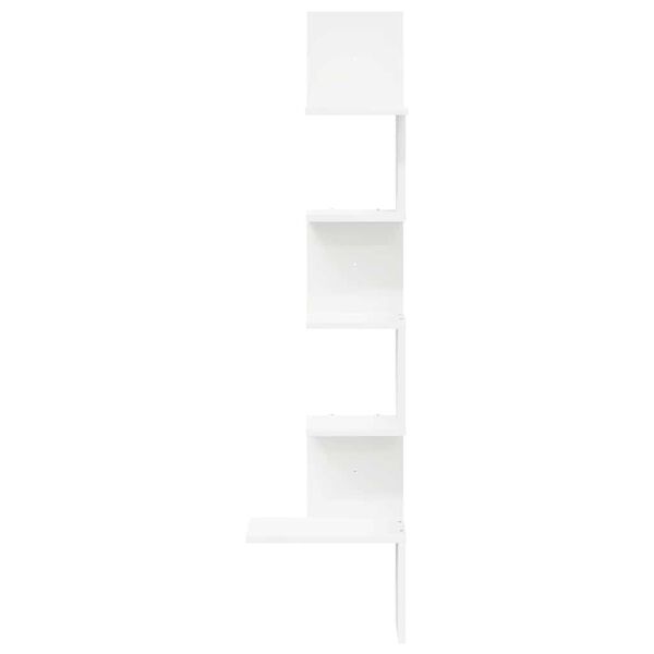 vidaXL Wall Corner Shelf White 32x32x127,5 cm Engineered Wood