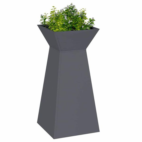 vidaXL Pillar Planter 2 pcs Anthracite 35 x 35 x 73 cm