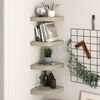 vidaXL Floating Corner Shelves 4 pcs Oak 25x25x3.8 cm MDF