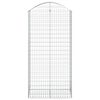 vidaXL Arched Gabion Basket 100x50x200/220 cm Galvanised Iron