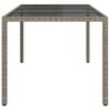 vidaXL Garden Table Grey 190x90x75 cm Tempered Glass and Poly Rattan