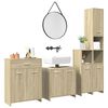 vidaXL 4 Piece Bathroom Furniture Set Sonoma Oak Engineered Wood