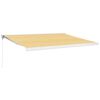 vidaXL Retractable Awning Yellow and White with White Frame 4.5 x 3 m