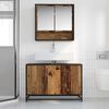 vidaXL Bathroom Furniture Set with Door 2 pcs Old Wood Engineered Wood