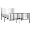 vidaXL Metal Bed Frame without Mattress with Footboard Black 120x200cm