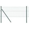 vidaXL Fence with Post Green 0.4 x 50 m Steel and PVC