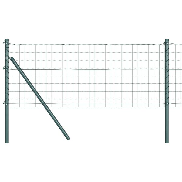 vidaXL Fence with Post Green 0.4 x 50 m Steel and PVC