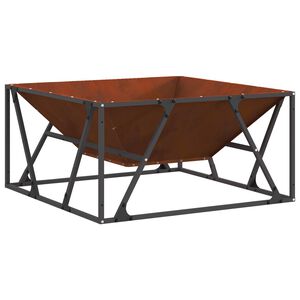 vidaXL Fire Pit Brown 80 x 80 x 40 cm Weathering Steel