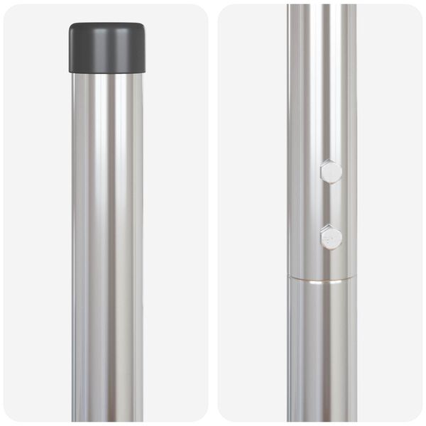 vidaXL Fence Post 12 pcs Silver Powder-coated steel