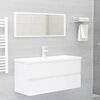 vidaXL Sink Cabinet with Built-in Basin High Gloss White Engineered Wood
