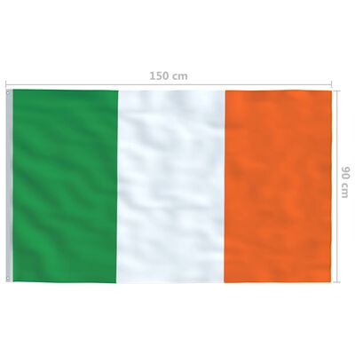 vidaXL Ireland Flag and Pole Aluminium 6 m