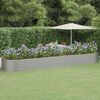 vidaXL Garden Raised Bed Powder-coated Steel 584x140x68 cm Silver