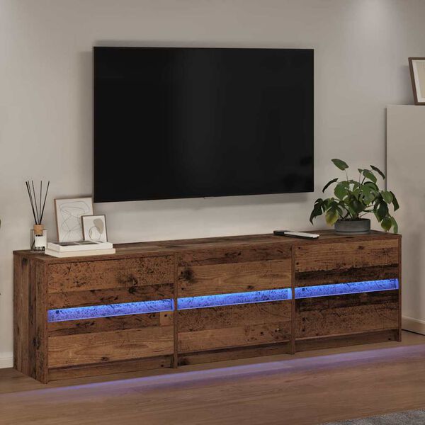 vidaXL TV Units 2 pcs Old Wood 180 x 34 x 50 cm Engineered Wood